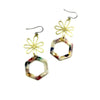 Floral Hexagon Earrings