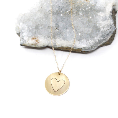 Giant Heart Stamped Necklace
