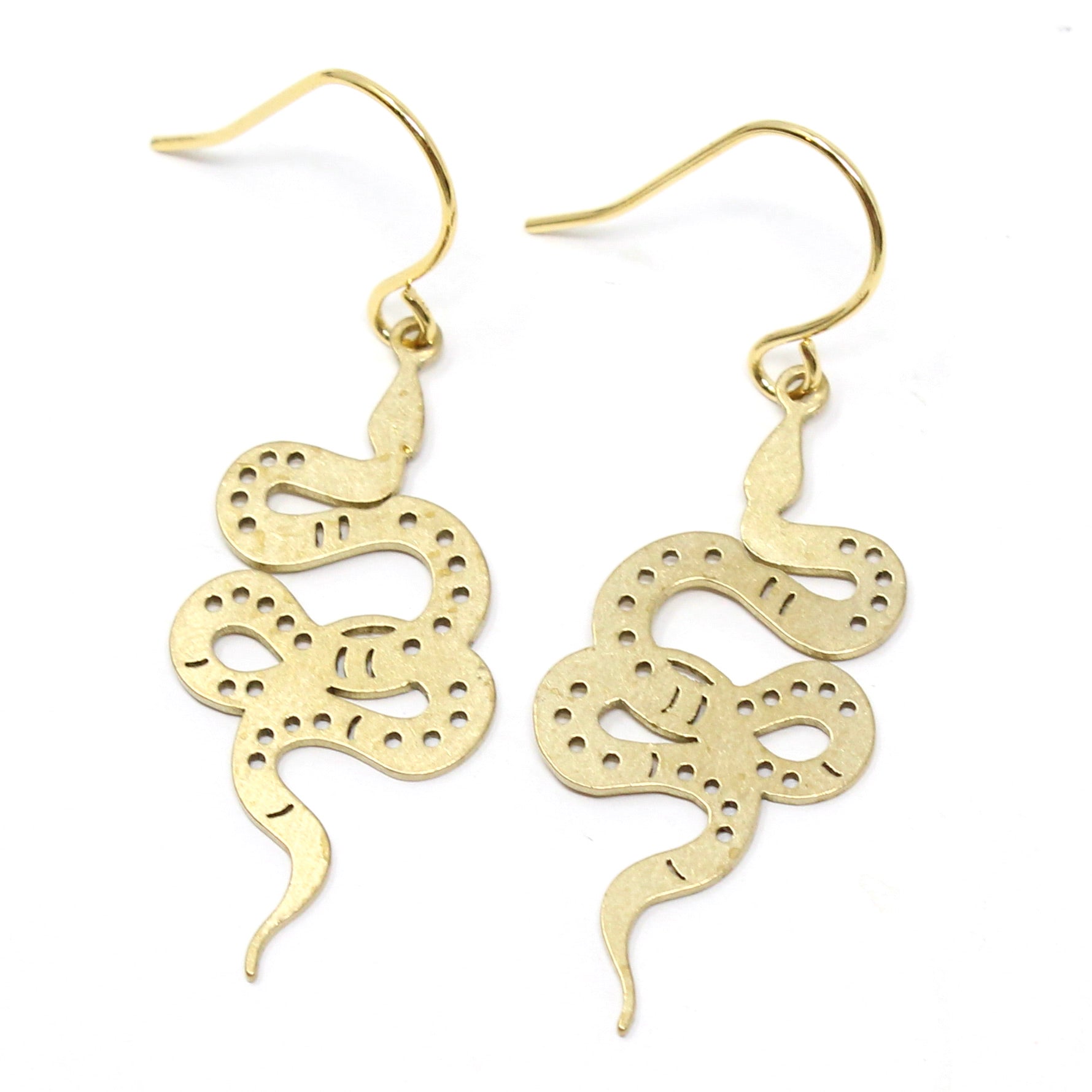 Brass Snake Earrings