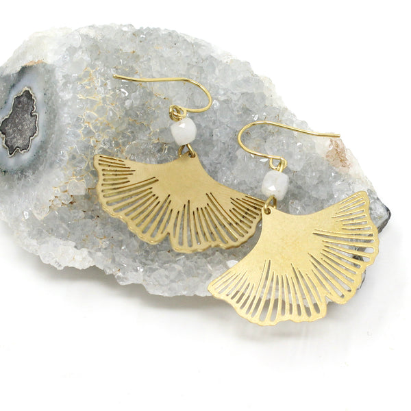 Ginko Earrings - Moonstone