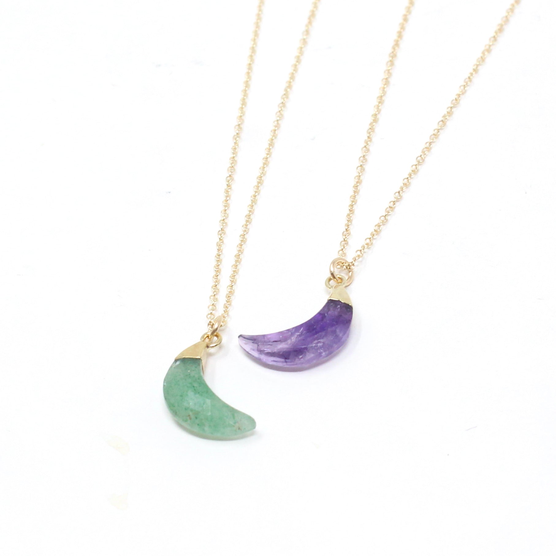 Gemstone Moon Necklace