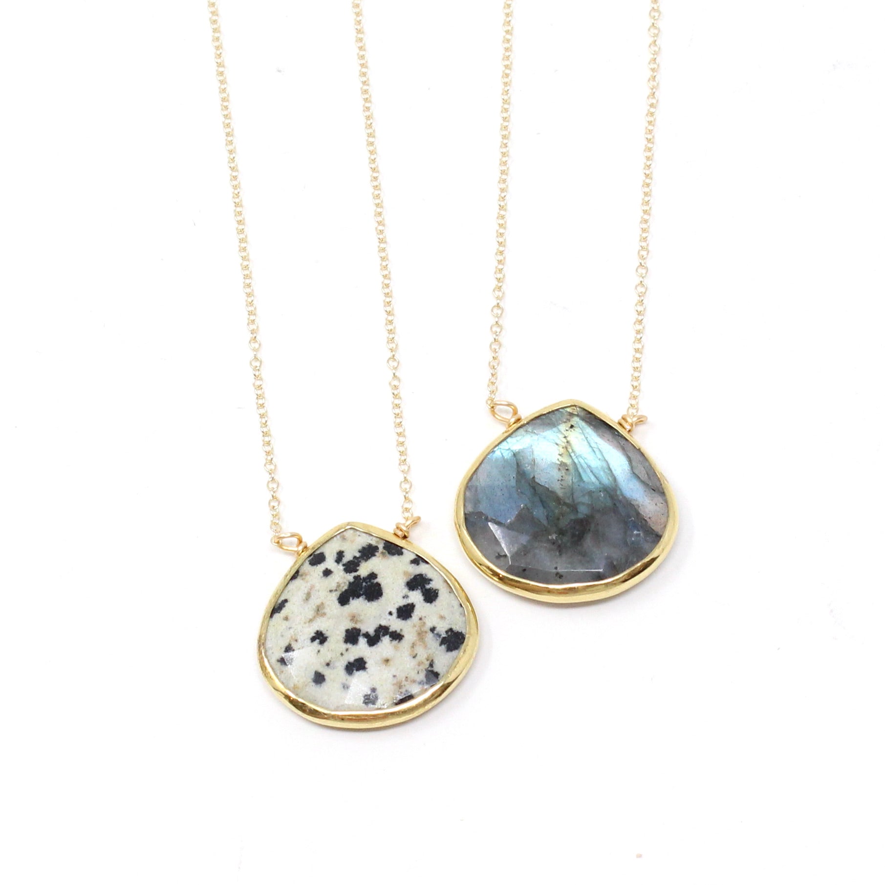 Gemstone Bezel Necklaces - XL