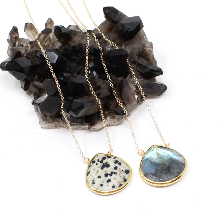 Gemstone Bezel Necklaces - XL