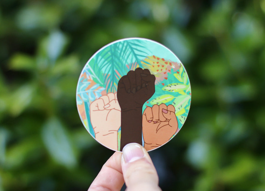 Sticker- Fists Up in Solidarity - Support Equal Rights for all women - Intersectional Feminist