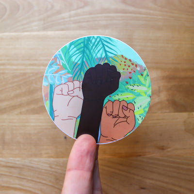 Sticker- Fists Up in Solidarity - Support Equal Rights for all women - Intersectional Feminist