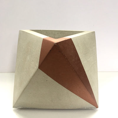 Concrete Geometric Tetrahedron Pot