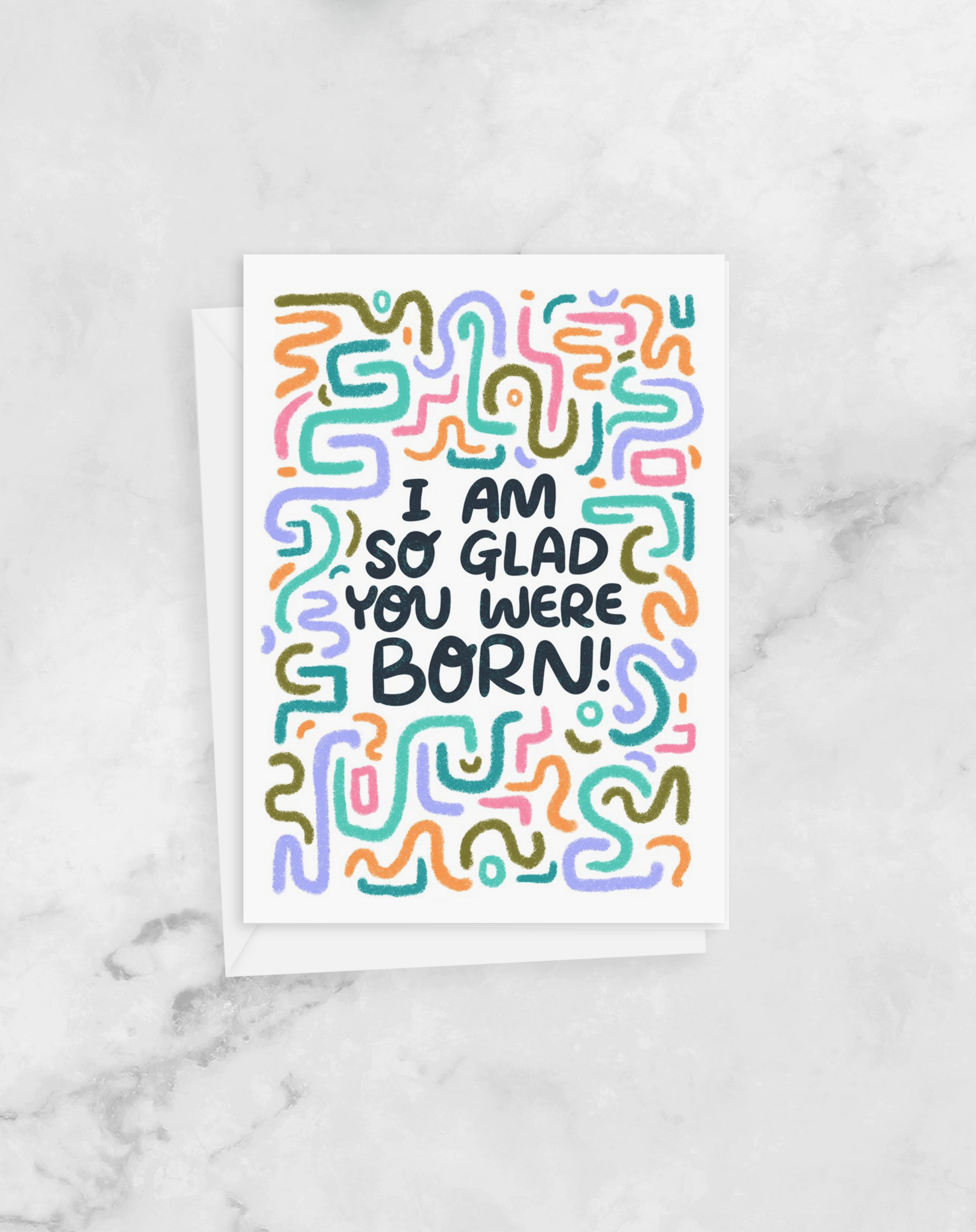 Greeting Card - Birthday - I'm so glad you were born - Peach or Plum
