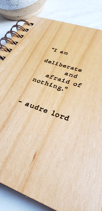 Pocket Journal - Audre Lorde I am Deliberate and Afraid of Nothing
