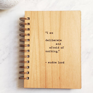 Pocket Journal - Audre Lorde I am Deliberate and Afraid of Nothing