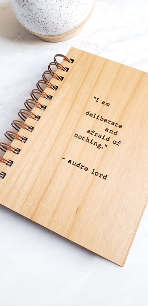 Pocket Journal - Audre Lorde I am Deliberate and Afraid of Nothing