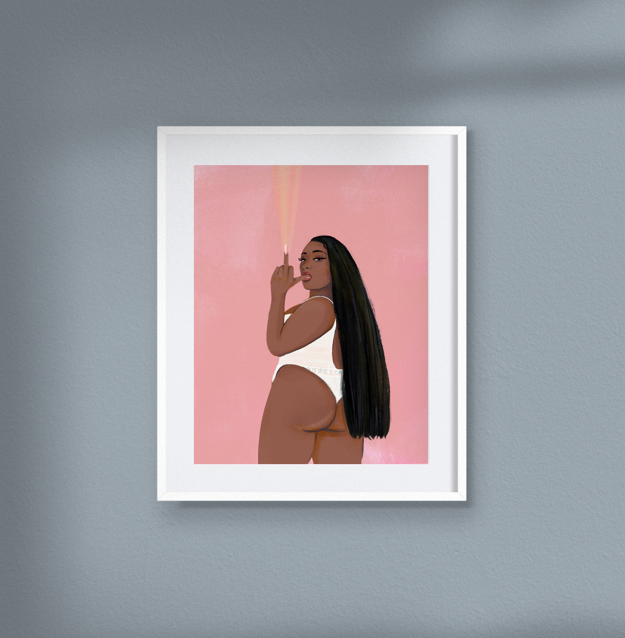 Print - Middle Fingers Up - Megan thee Stallion