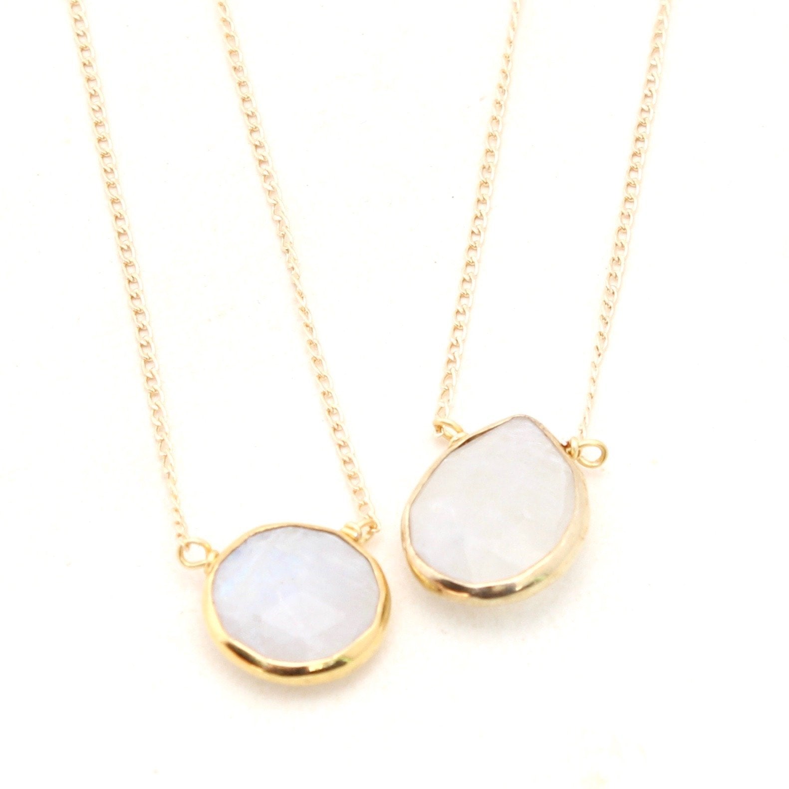 Moonstone Bezels Necklace