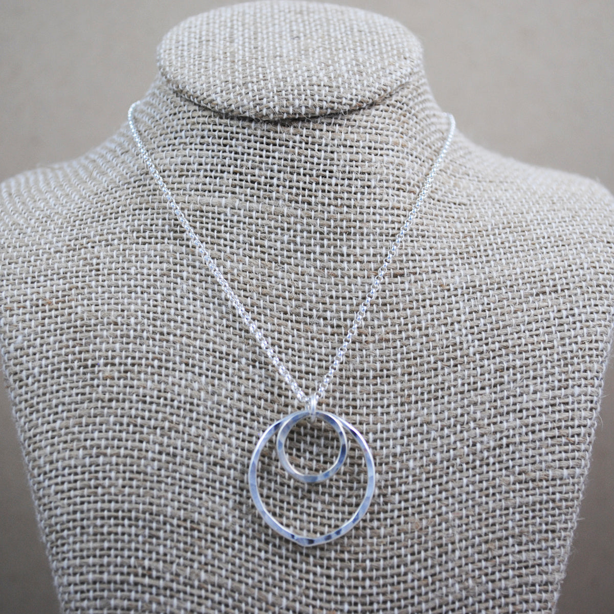 Double Ring Pendant - sterling silver
