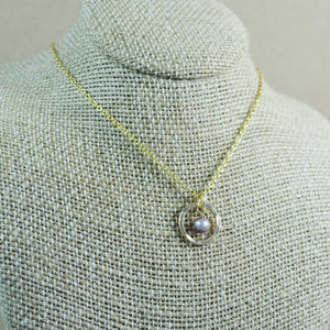Pearl Halo Pendant - gold filled