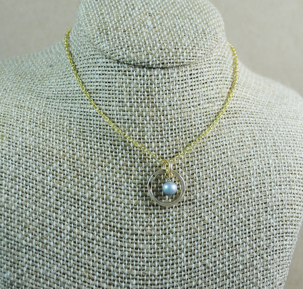 Pearl Halo Pendant - gold filled