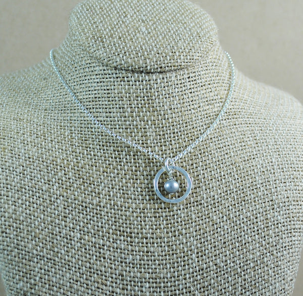 Pearl Halo Pendant - sterling silver
