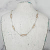 Paperclip Link Short Floating Necklace - mixed metals