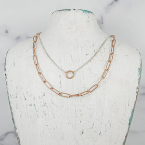 Petite Ring Pendant - mixed metals
