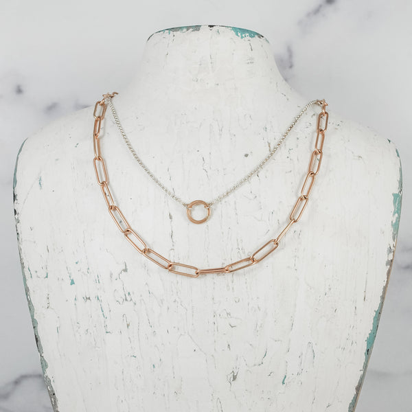 Petite Ring Pendant - mixed metals