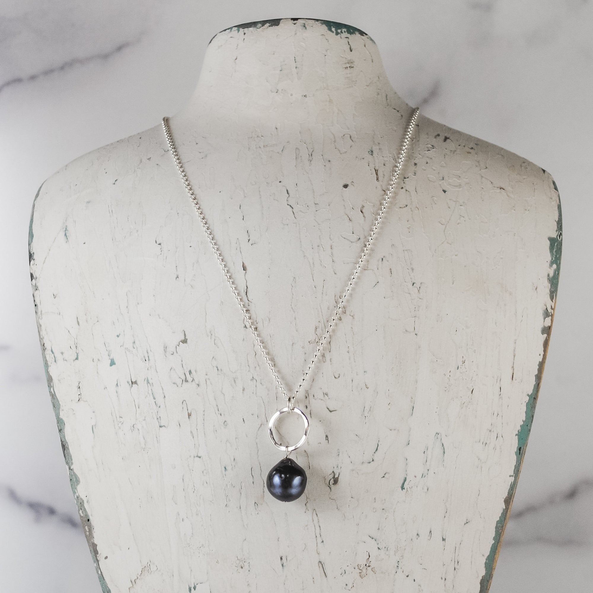 Baroque Pearl Pendant - sterling silver