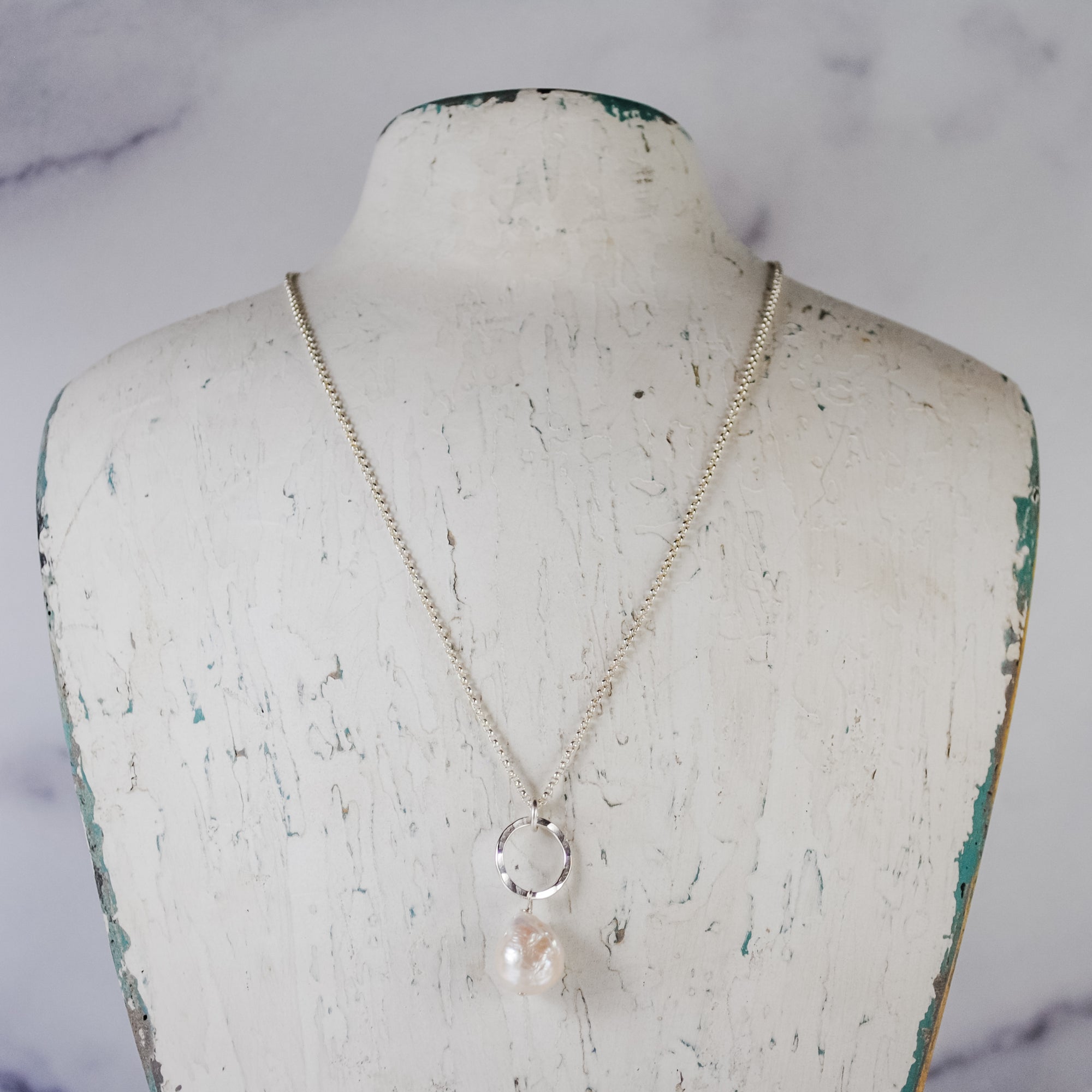 Baroque Pearl Pendant - sterling silver