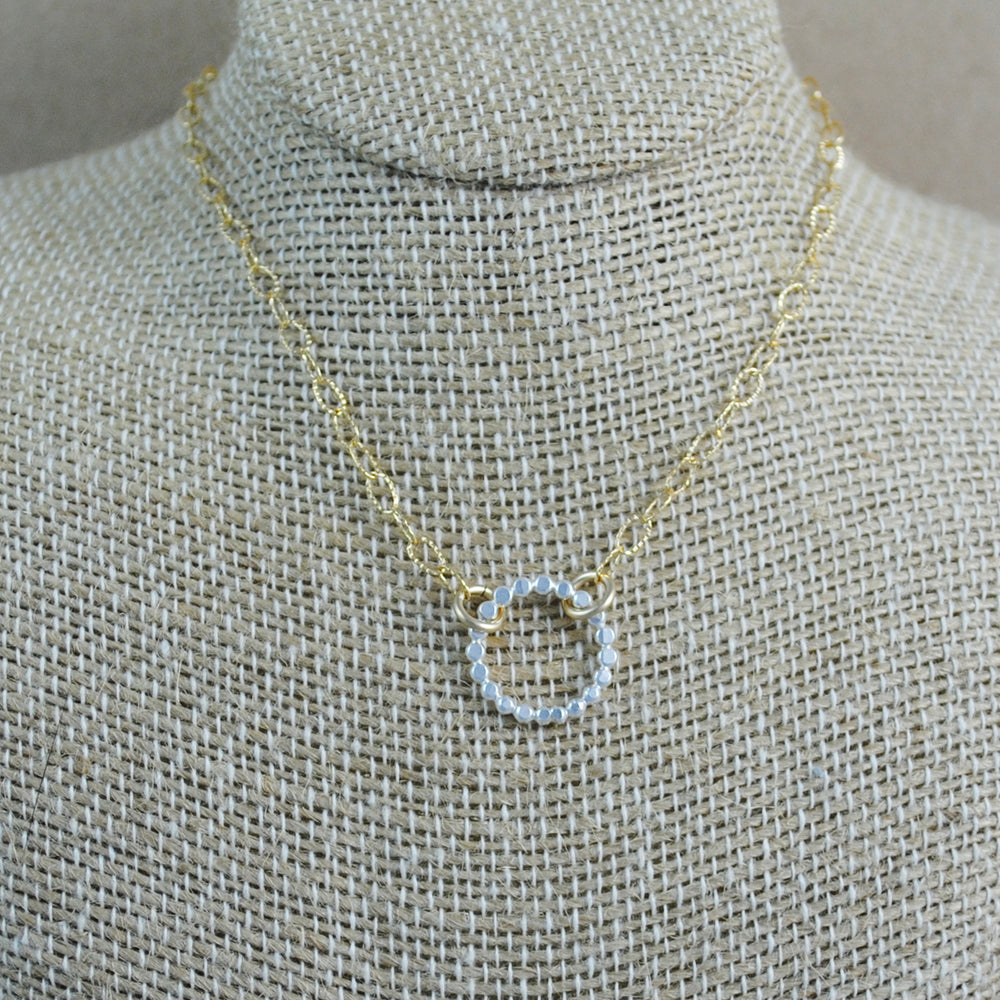 Mini Beaded Pendant - mixed metals