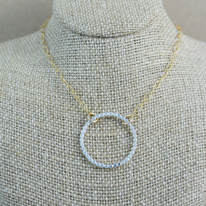 Large Beaded Pendant - mixed metals