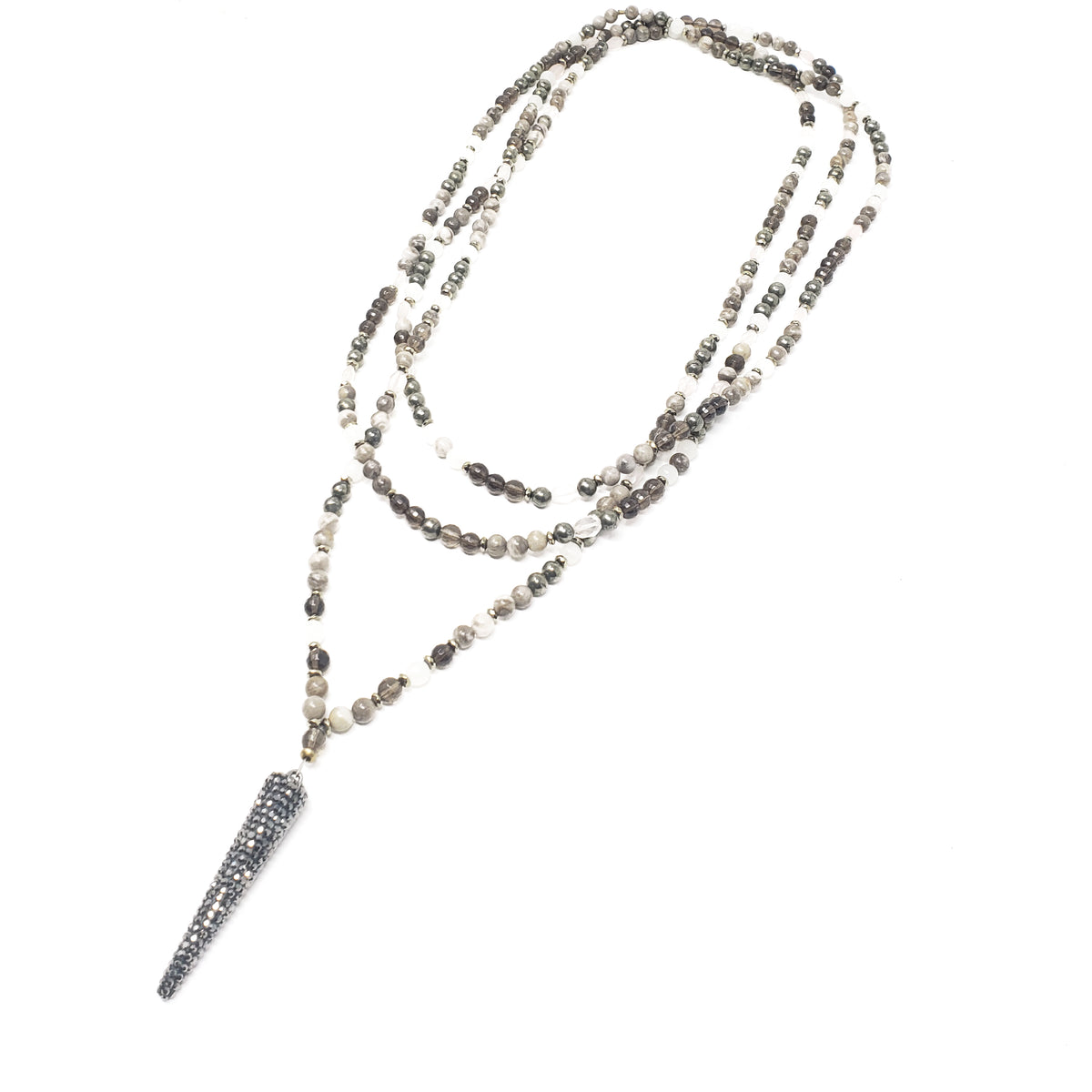 Long Layered Spike Necklace