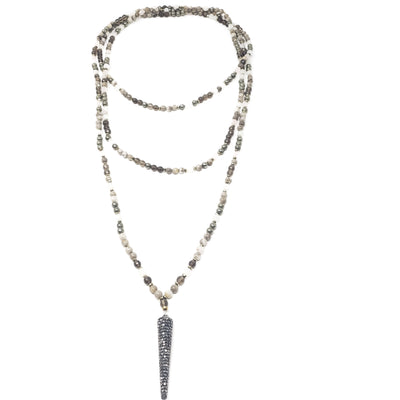 Long Layered Spike Necklace