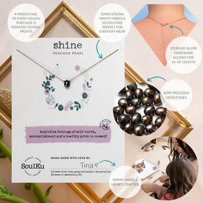 Shine Soul-Full of Light Necklace - Peacock Pearl