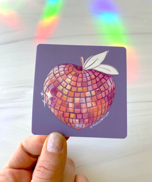 Sticker- Peach Disco Square - Peach or Plum