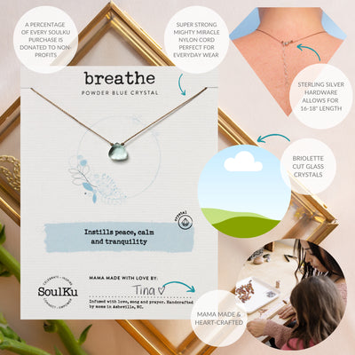 Breathe Soul Shine Necklace - Powder Blue Crystal