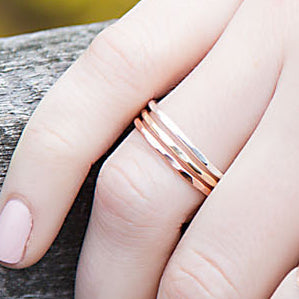 Stacking Ring Set - tri mixed metals