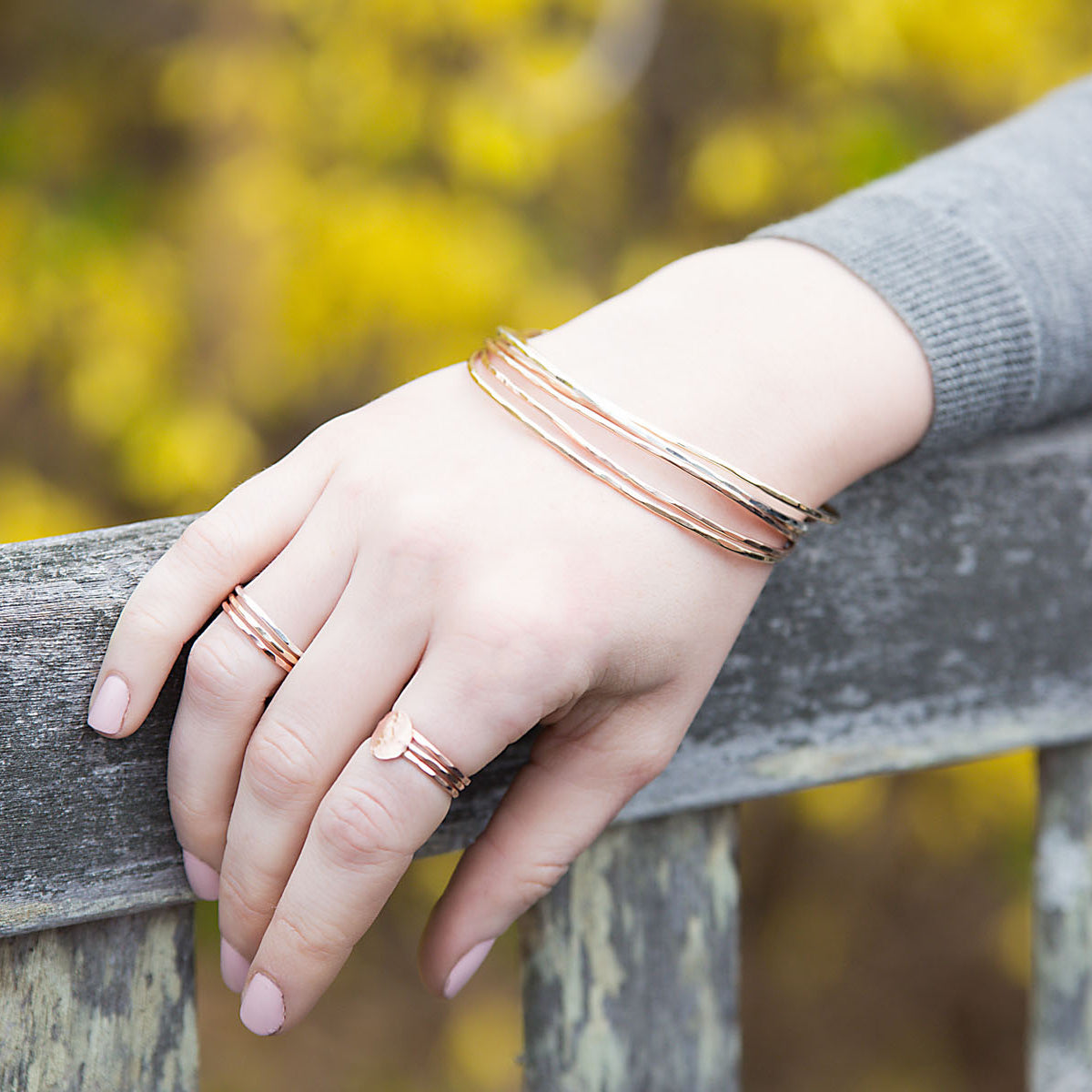 Stacking Ring Set - tri mixed metals