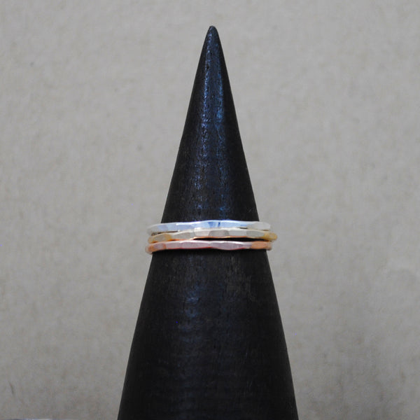 Stacking Ring Set - tri mixed metals