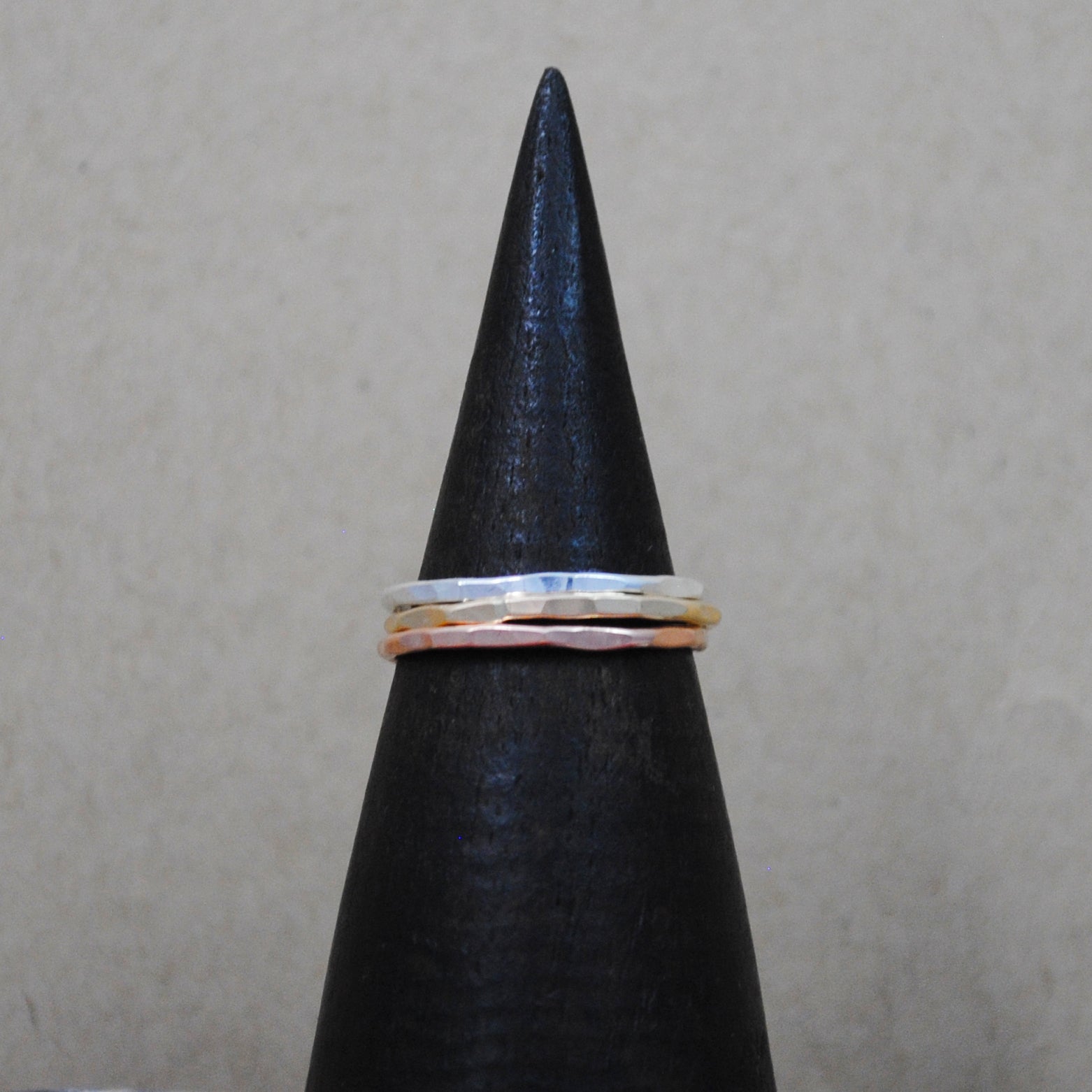 Stacking Ring Set - tri mixed metals