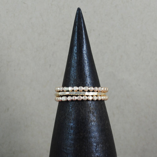 Beaded Stacking Ring Set - gold-filled