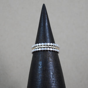 Beaded Stacking Ring Set - mixed metals