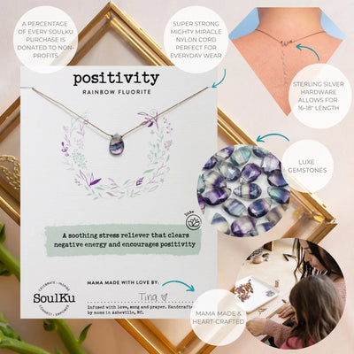 Positivity Luxe Necklace - Rainbow Fluorite