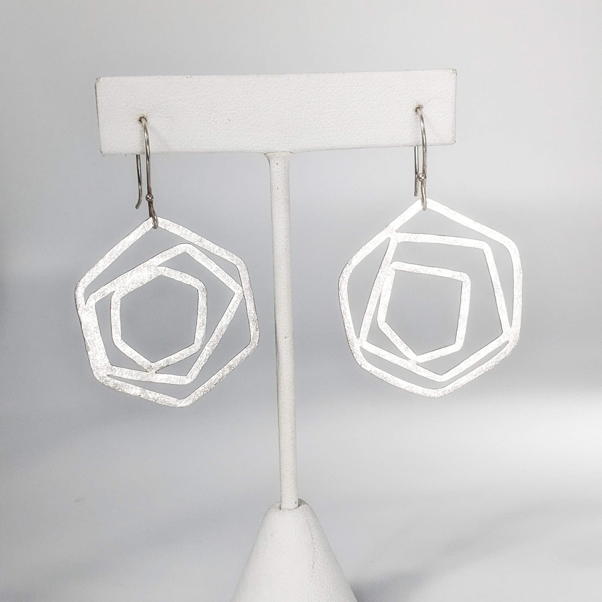 Geometric Rose Earrings