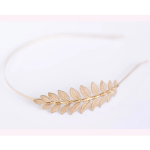 Simple Laurel brass leaf headband