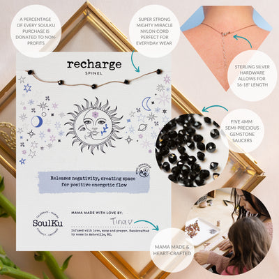 Recharge Necklace - Black Spinel