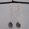 teardrop and stone earrings - gold-filled