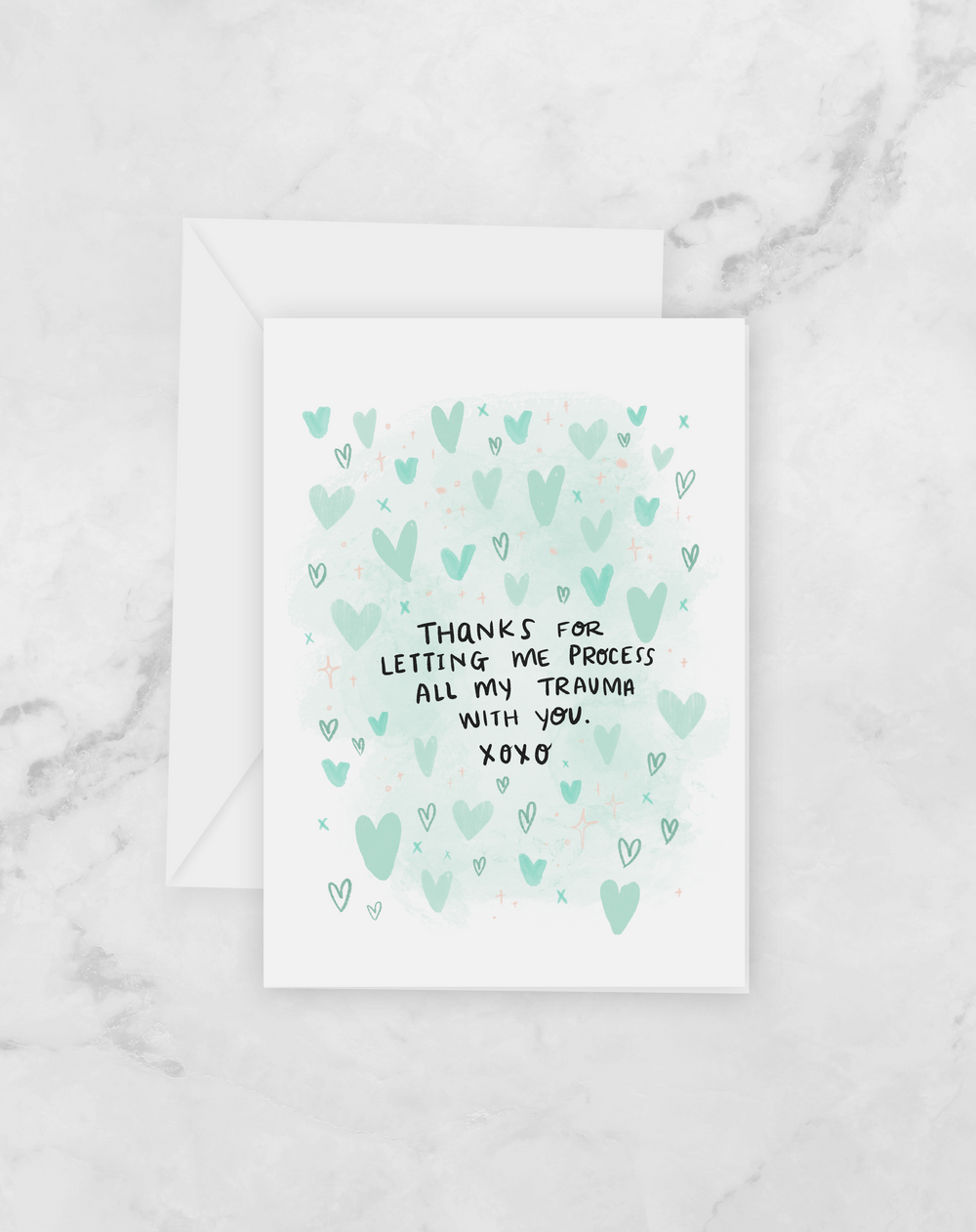 Greeting Card - Process my trauma with you - Quarantine Valentine's Day - Love Friendship - Peach or Plum