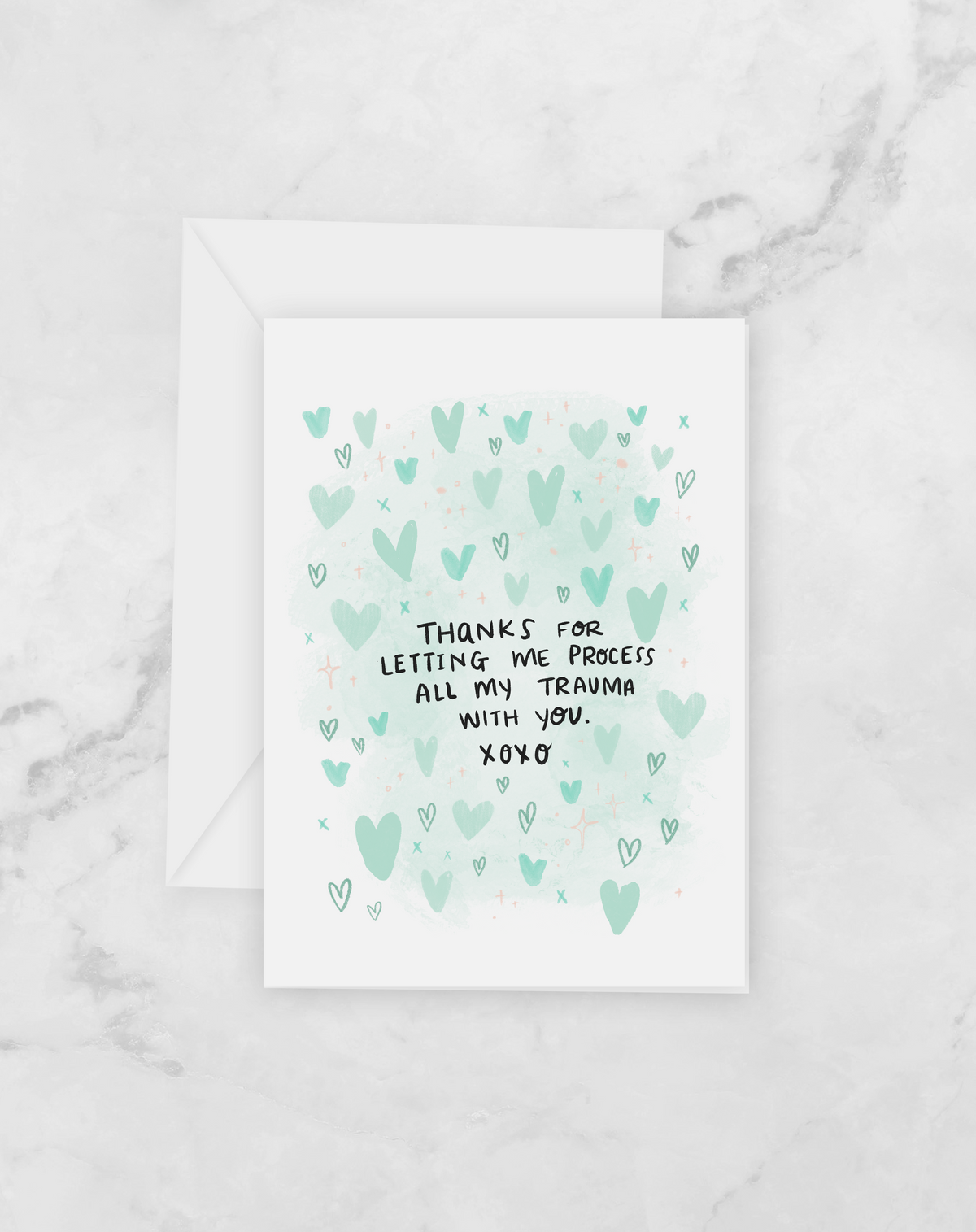 Greeting Card - Process my trauma with you - Quarantine Valentine's Day - Love Friendship - Peach or Plum