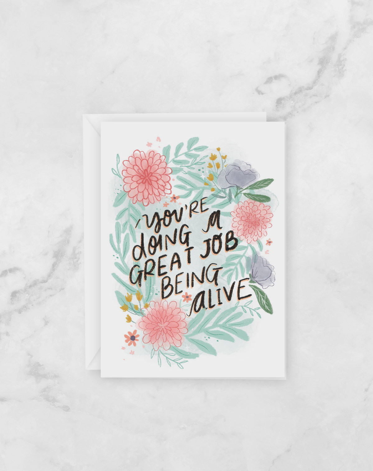 Greeting Card - Encouragement - Adulting is hard - doing great - card for friend