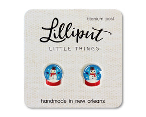Snowman Snow Globe Earrings