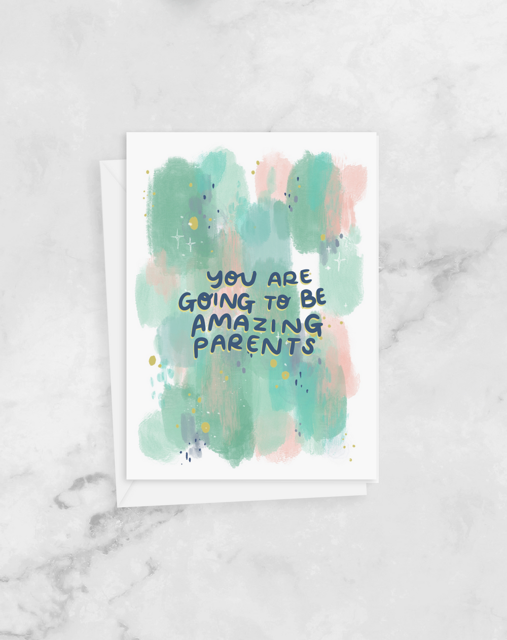 Greeting Card - Baby Shower- You're going to be amazing parents - Peach or Plum