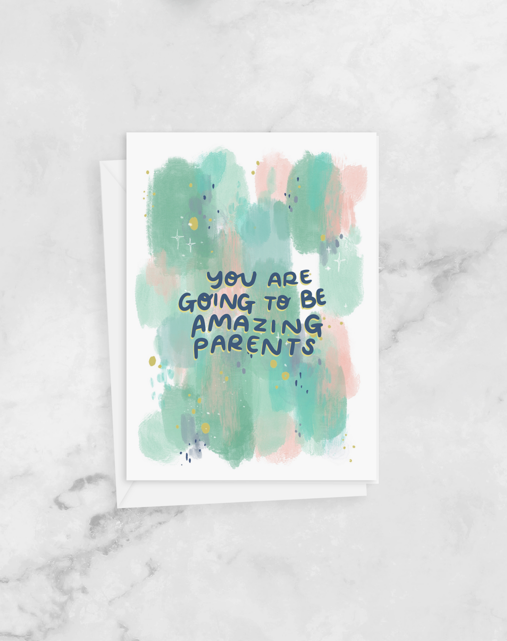 Greeting Card - Baby Shower- You're going to be amazing parents - Peach or Plum