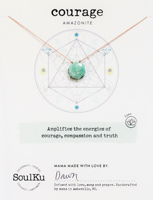 Courage Sacred Geometry Necklace - Amazonite
